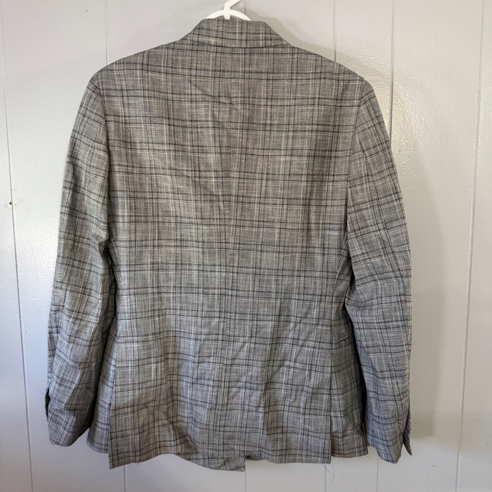 Reiss Blazer Mens 36 Ned B Grey Glen Plaid Double Breasted Tailored Jacket NEW - Picture 2 of 10